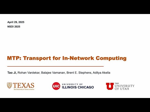 MTP - Transport for In-Network Computing