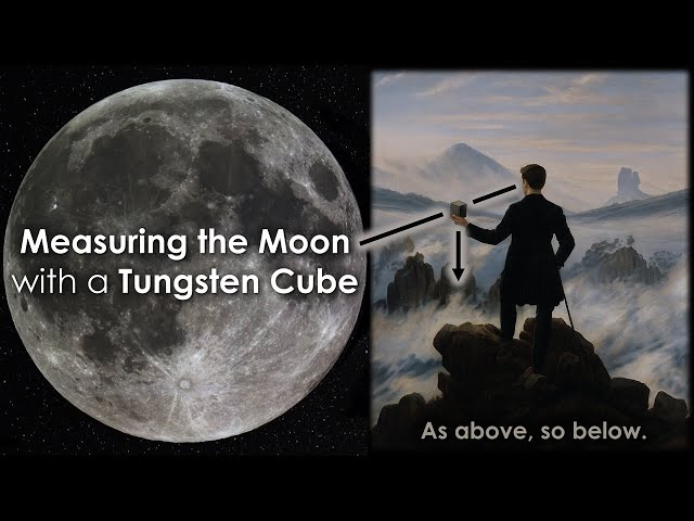 Measuring the Moon with a Tungsten Cube