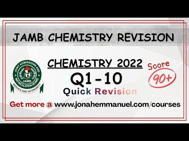 JAMB 2022 Chemistry Past Questions and Answers - Part 1