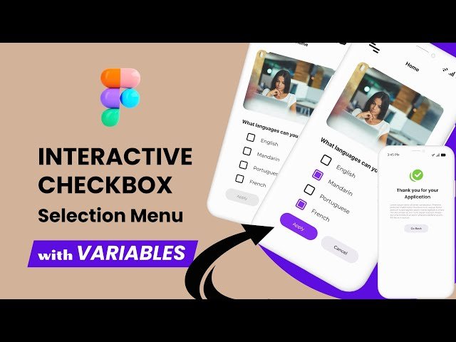 Interactive Checkbox Selection Menu with Variables in Figma - 2023