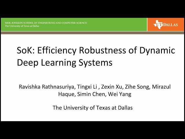 SoK: Efficiency Robustness of Dynamic Deep Learning Systems