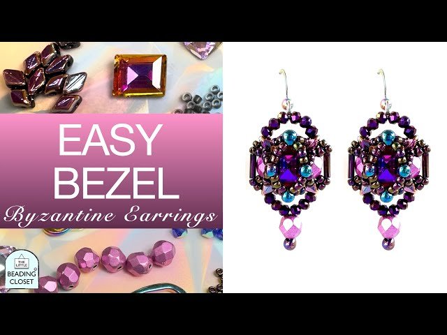 How to Make Designer Beaded Earrings - Crystal Bezel and Bead Weaving Tutorial