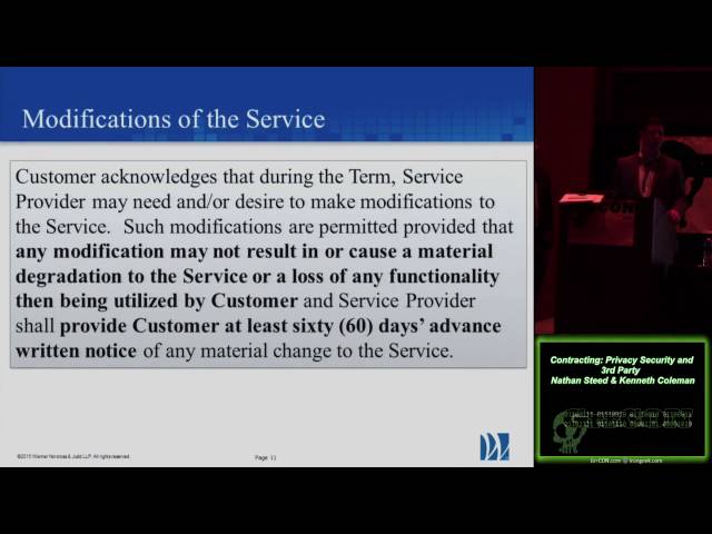 Contracting Privacy Security and 3rd Party