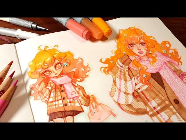 Alcohol Markers and Colored Pencils - Chill Sketchbook Session