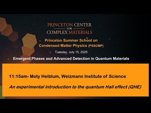 An Experimental Introduction to the Quantum Hall Effect - Lecture 1