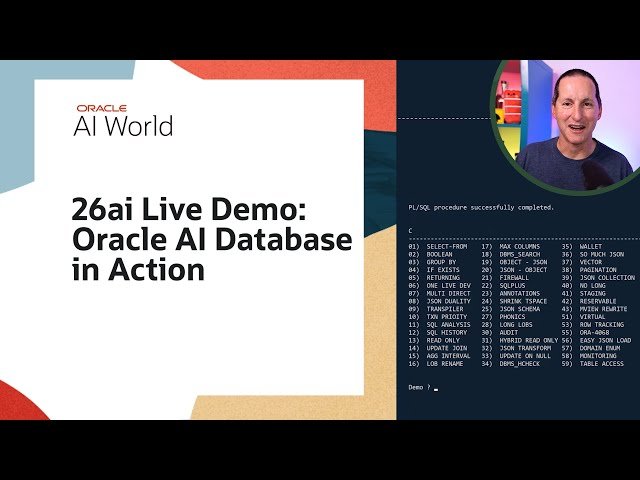 100 Percent Live Demo of Oracle AI Database 26ai - Zero Slides, Pure Innovation