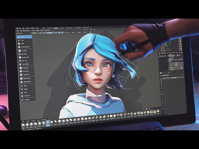 3D Modeling Blue Pearl Girl in Blender - Sculpting Tutorial