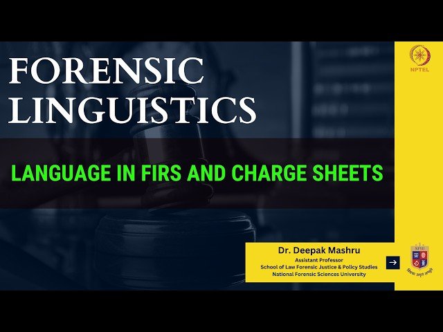 Language in FIRs and Charge Sheets