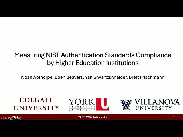 Measuring NIST Authentication Standards Compliance by Higher Education Institutions