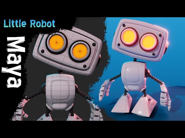 3D Modeling a Little Robot Character in Maya - Hard Surface Tutorial