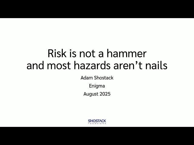 Risk Is Not a Hammer, and Most Hazards Aren't Nails