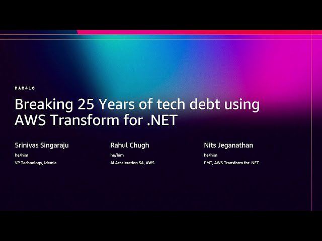 Breaking 25 Years of Tech Debt Using AWS Transform for .NET