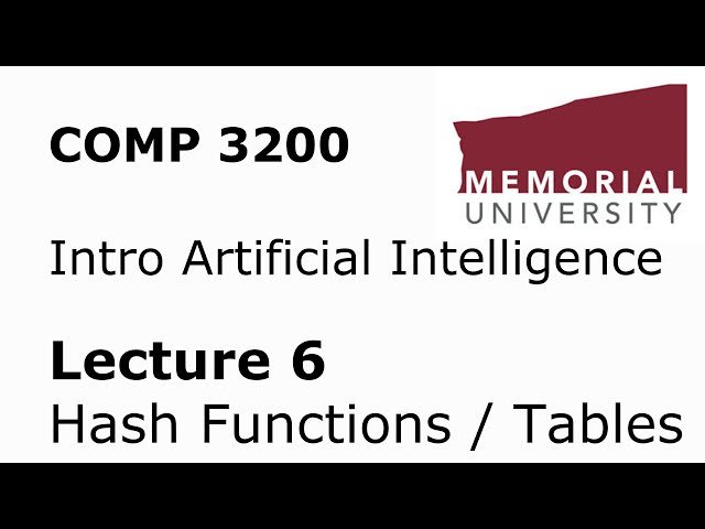 Introduction to Artificial Intelligence: Hash Functions and Hash Tables - Lecture 6