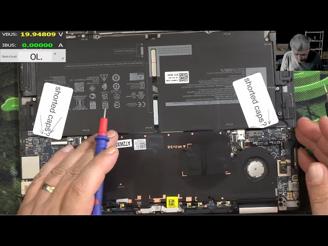 Dell XPS 9310 Dead No Power - Troubleshooting Shorted Capacitors Repair