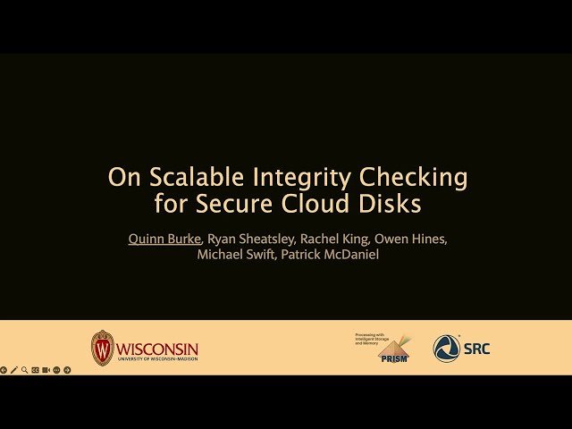 On Scalable Integrity Checking for Secure Cloud Disks