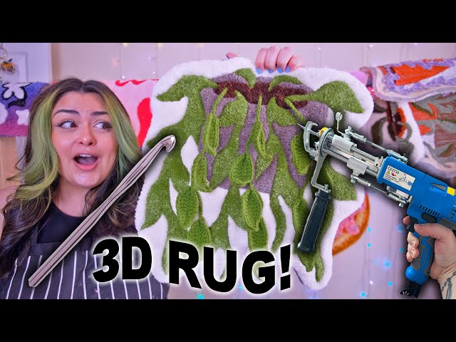 3D Hanging Plant Made with Yarn - Tufted Rug and Crochet Vines Tutorial