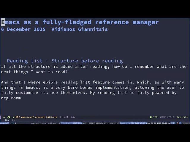Emacs as a Fully-Fledged Reference Manager