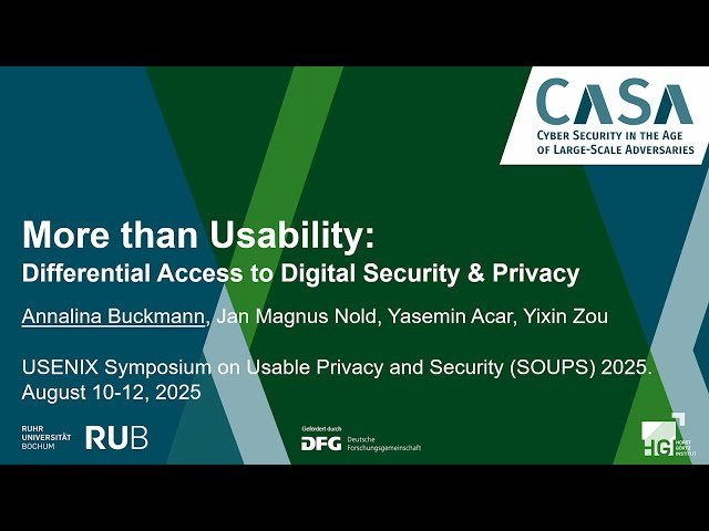More than Usability - Differential Access to Digital Security and Privacy