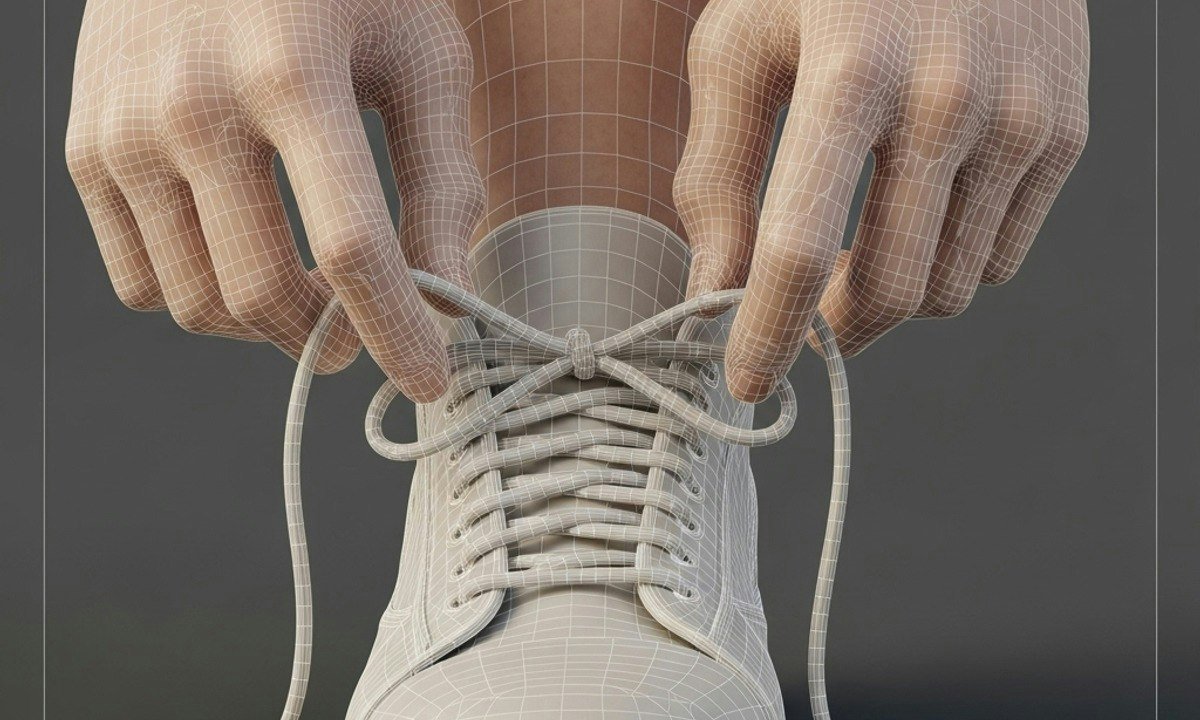3DS Max Hand & Shoelace Modeling: Refine Skills