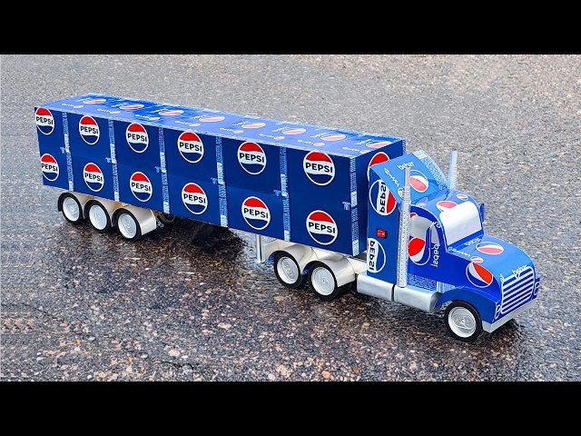 Make a Container Truck with Trailer - DIY Pepsi Toys