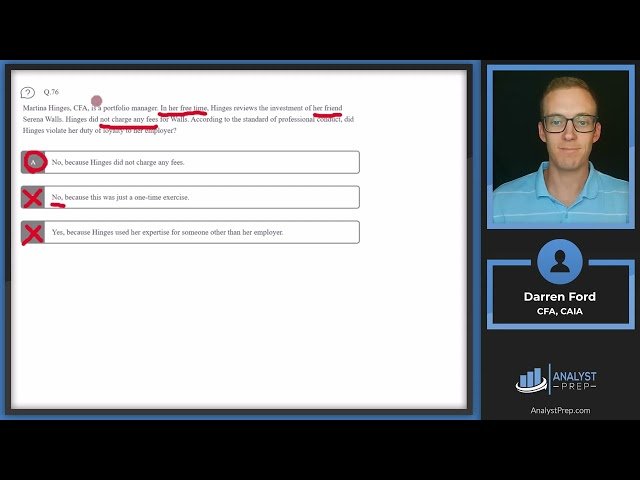 CFA Level I Mock Exam 5A - Questions 71-80