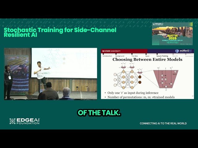 Stochastic Training for Side-Channel Resilient AI