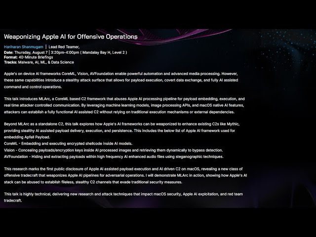 Weaponizing Apple AI for Offensive Operations