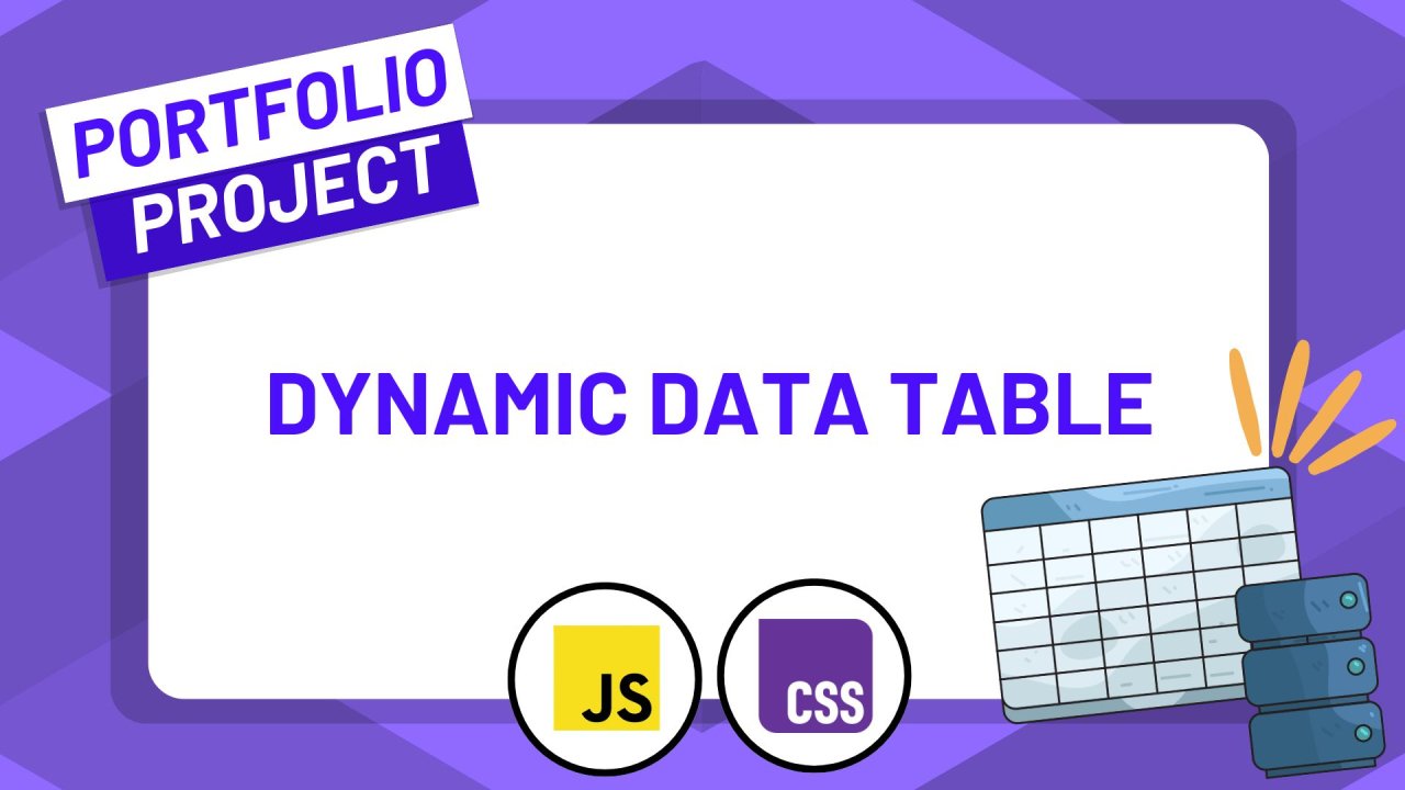 Online Course: Build a Dynamic Data Table using JavaScript, CSS, and ...
