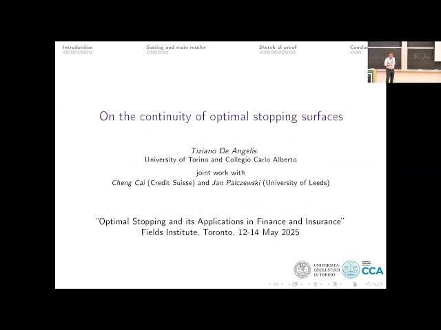 On the Continuity of Optimal Stopping Surfaces