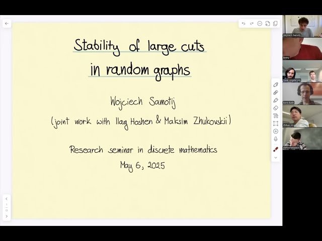 Stability of Large Cuts in Random Graphs
