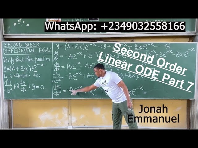 Second Order Linear Differential Equations - Example and Complete Solution - Part 7