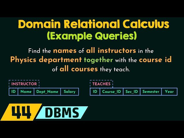 Domain Relational Calculus - Example Queries in Database Management Systems