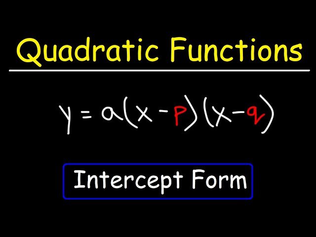 Graphing Quadratic Functions in Intercept Form