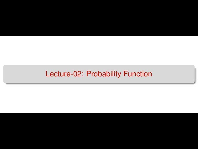 Probability Function - PRP 02
