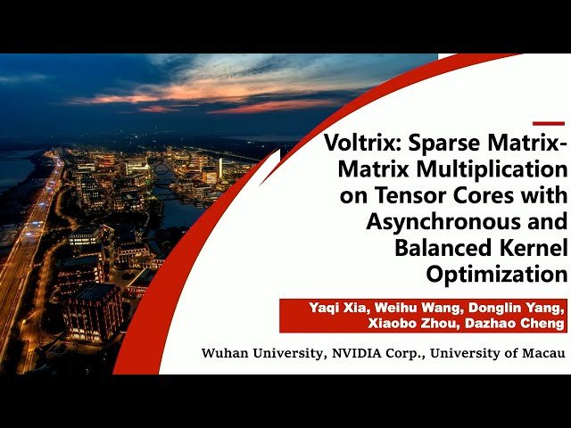Voltrix - Sparse Matrix-Matrix Multiplication on Tensor Cores with Asynchronous and Balanced Kernel Optimization