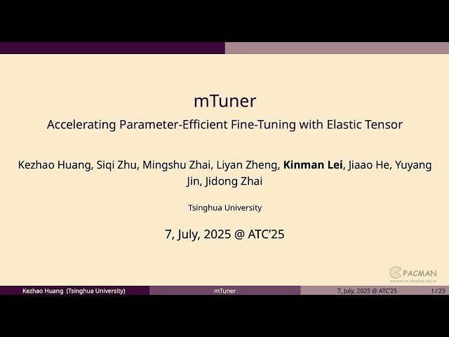 mTuner - Accelerating Parameter-Efficient Fine-Tuning on Multi-GPU Servers with Elastic Tensor
