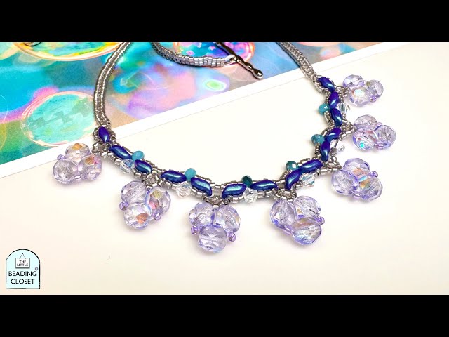 Beaded Necklace Tutorial - Bubble Blooms Crystal Flower Design