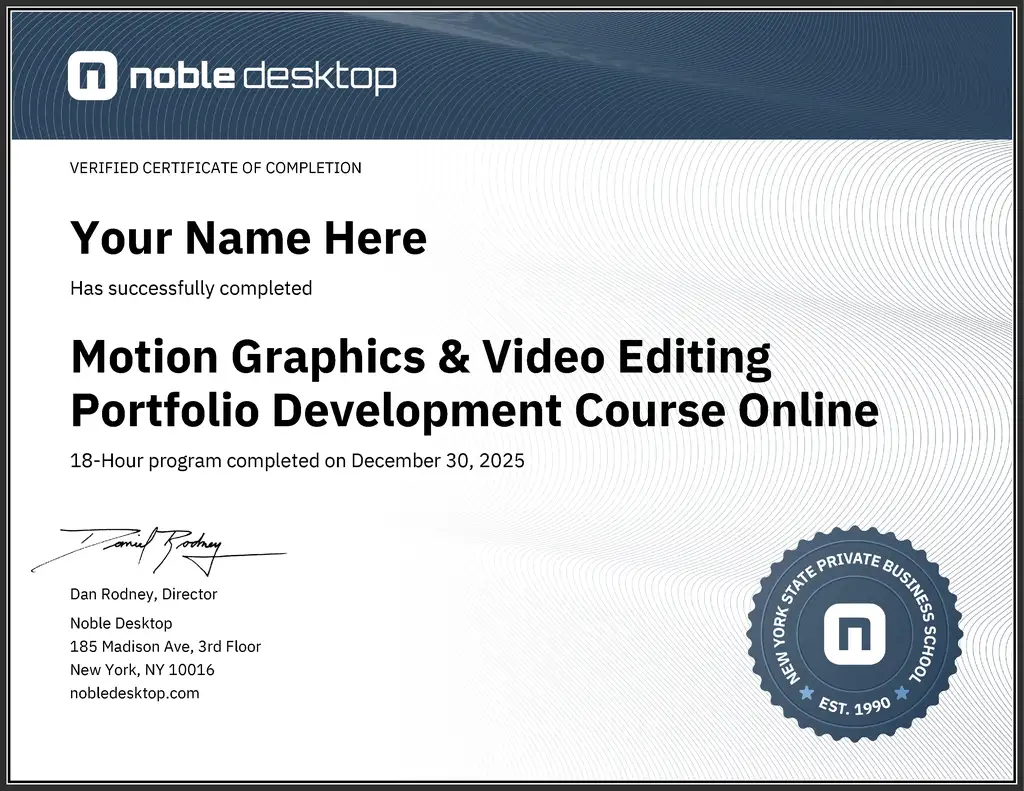 Motion Graphics & Video Editing Portfolio Development
