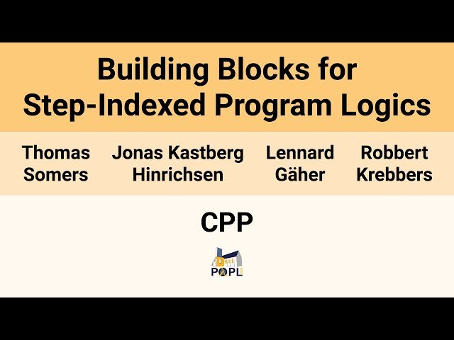 Building Blocks for Step-Indexed Program Logics