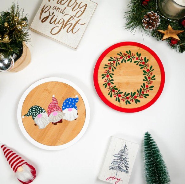 Virtual Holiday Bamboo Turntable (Kit Included) (Team Building)