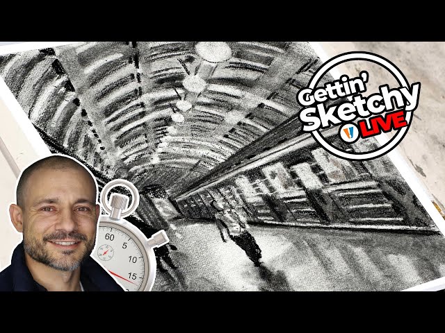 Charcoal Drawing Interior Perspective - Getting Sketchy