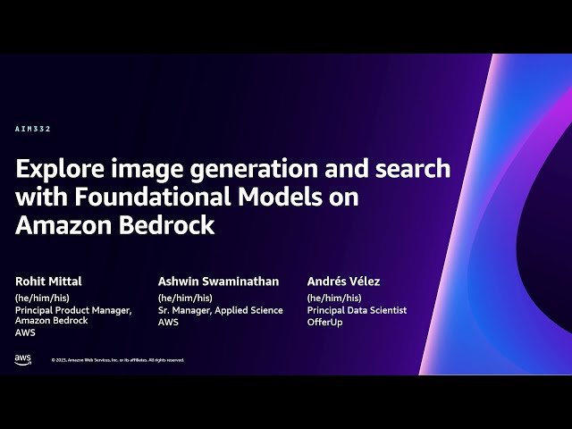 Image Generation and Search with Foundation Models on Amazon Bedrock