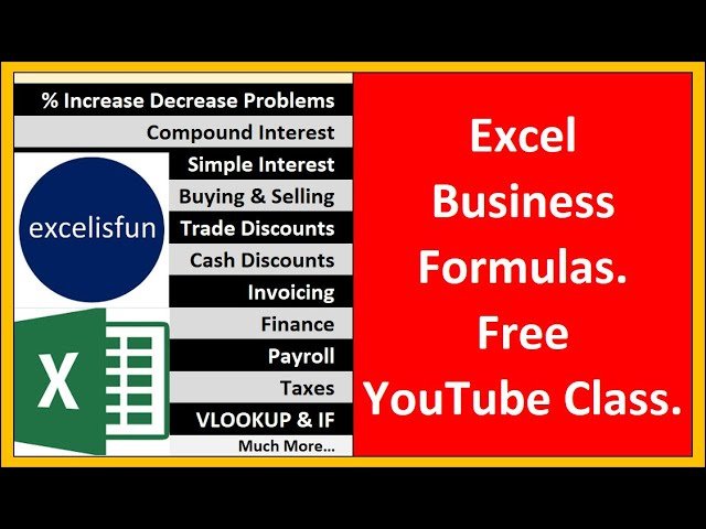 Excel and Business Math - Percentage Change Formulas, Invoicing, Payroll, Finance and More