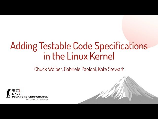 Adding Testable Code Specifications in the Linux Kernel