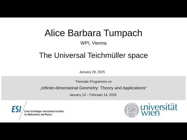 Free Video: The Universal Teichmüller Space from Erwin Schrödinger ...