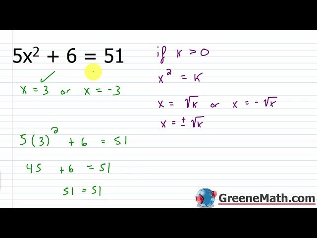 Solving Quadratic Equations Using the Square Root Property - Practice Set 60