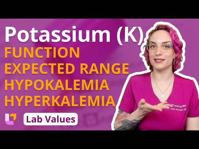 Potassium (K): Lab Values - Function, Range, Hypokalemia and Hyperkalemia