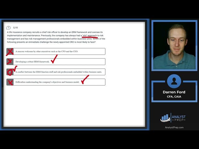 Mock Exam #3 - Questions 91-100 - FRM Part I Exam Preparation