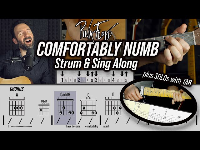 Comfortably Numb - Strum and Sing Along with Solos and TAB Guitar Lesson