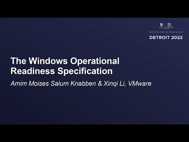 The Windows Operational Readiness Specification for Kubernetes